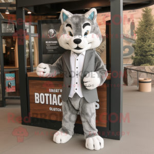 Grijze Bobcat mascotte...