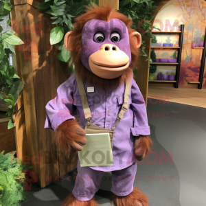 Lavendel Orangutang maskot...