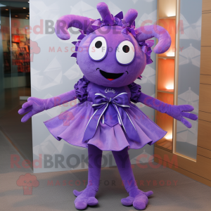 Lilla Spider maskot kostume...