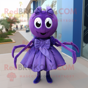 Lilla Spider maskot kostume...