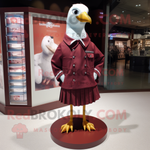 Maroon Gull maskot kostume...