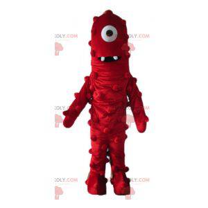 Mascotte aliena di ciclope rosso gigante e divertente -