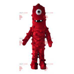 Reusachtige en grappige rode cyclops buitenaardse mascotte -