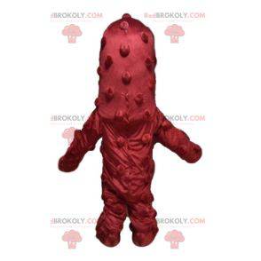 Mascote alienígena gigante e engraçado do ciclope vermelho -