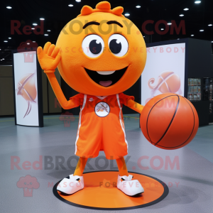 Orange Basketball Ball mascot costume character dressed with a Circle Skirt and Anklets