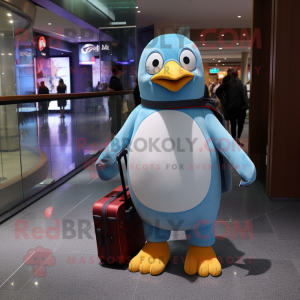 Sky Blue Penguin maskot...