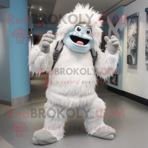 Silberner Yeti Maskottchen...