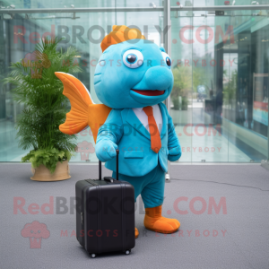 Cyan Goldfish maskot...