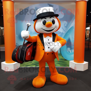 Orange Golf Bag maskot...