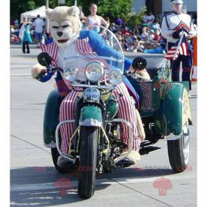 Mascotte de tigre de félin en tenue républicaine -