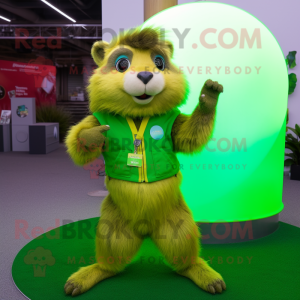 Lime Green Marmot mascotte...