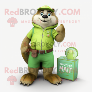 Lime Green Marmot mascotte...