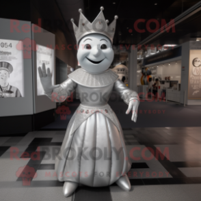 Silver Queen mascot costume character dressed with a Bodysuit and Beanies