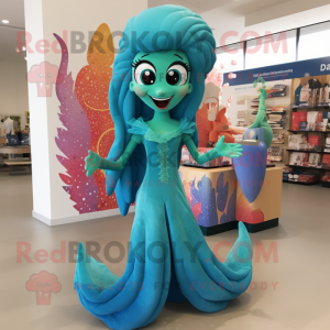 Cyan Mermaid mascotte...