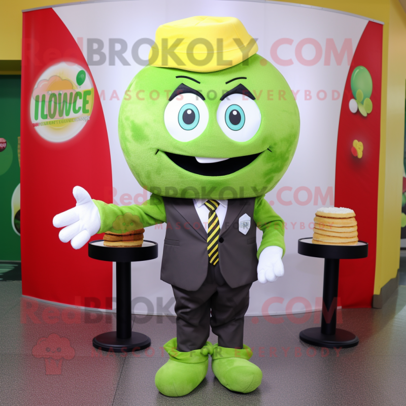 Olive Cupcake mascot costume character dressed with a Blazer and Wraps Olive Cupcake mascot costume character dressed with a Blazer and Wraps