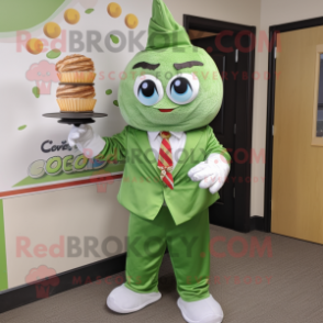 Olive Cupcake mascot costume character dressed with a Blazer and Wraps