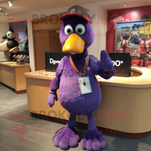 Paarse Dodo Bird mascotte...