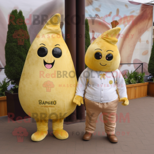 Gold Pear maskot kostume...