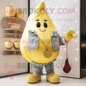 Gold Pear mascotte kostuum...