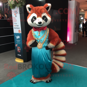 Teal Red Panda mascotte...