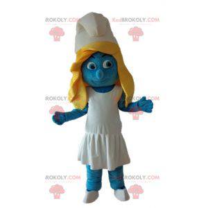 Smurfette maskot fra den berømte tegneserie The Smurfs -