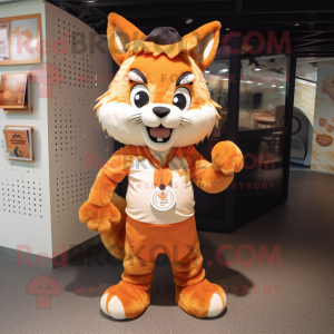 Orange Bobcat maskot kostym...