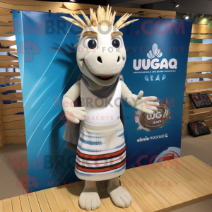 nan Quagga mascot costume character dressed with a Board Shorts and Headbands