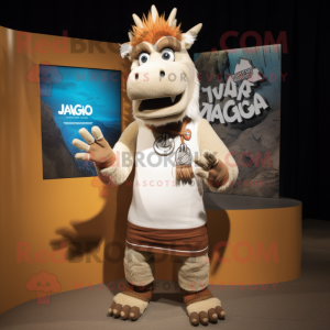 nan Quagga mascot costume character dressed with a Board Shorts and Headbands