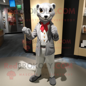 Sølv Weasel maskot kostume...