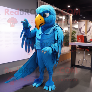Sky Blue Macaw maskot...