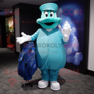 Cyan Golf Bag maskot...