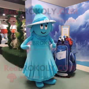 Cyan Golf Bag maskot...