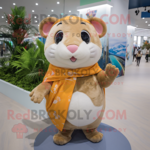 Tan Hamster maskot kostume...