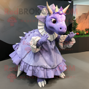 Lavendel Triceratops maskot...