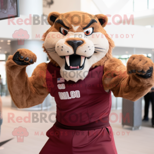 Maroon Smilodon mascotte...