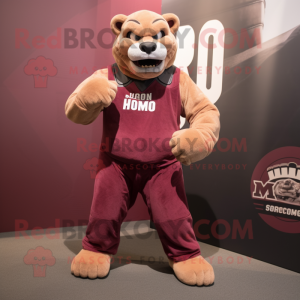 Maroon Smilodon mascotte...