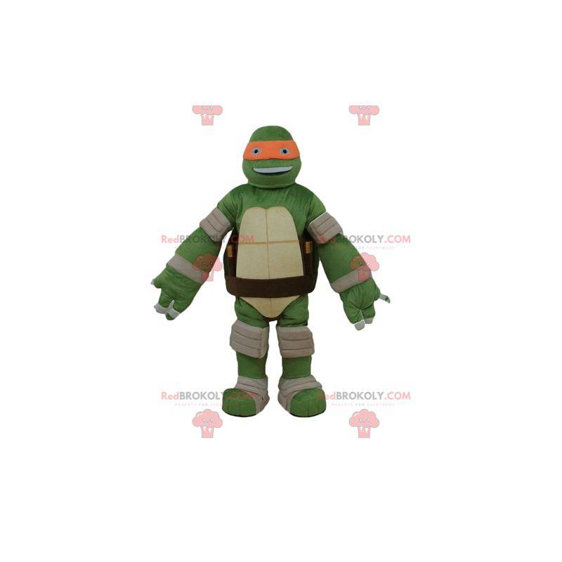 Mascot Michelangelo berömda orange sköldpadda Ninja Turtles -