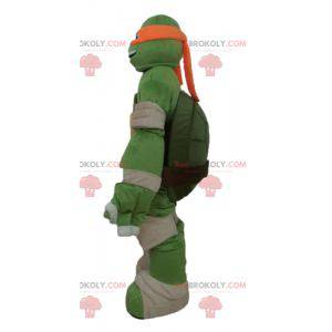 Mascotte Michelangelo famosa tartaruga arancione Ninja Turtles