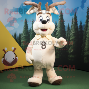 Cream Deer maskot kostym...