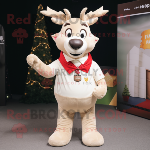 Cream Deer maskot kostume...