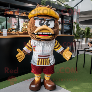 nan Hamburger mascot costume character dressed with a Rugby Shirt and Cufflinks