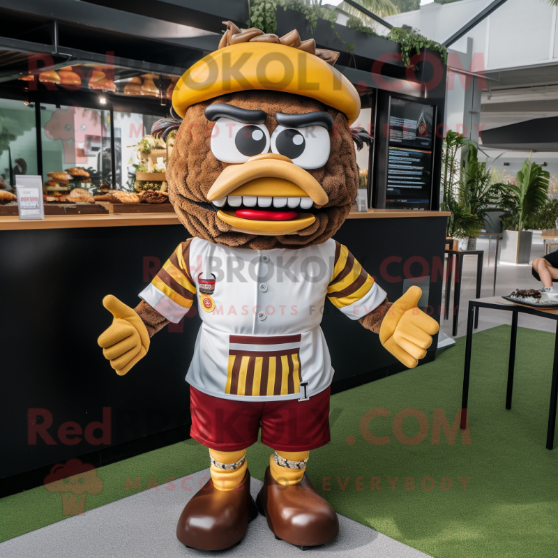 nan Hamburger mascot costume character dressed with a Rugby Shirt and Cufflinks nan Hamburger mascot costume character dressed with a Rugby Shirt and Cufflinks
