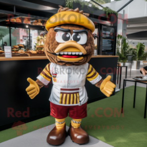 nan Hamburger mascot costume character dressed with a Rugby Shirt and Cufflinks