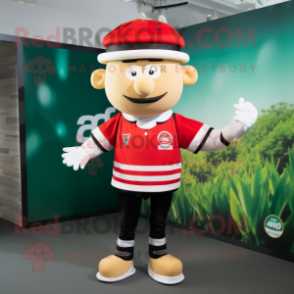 nan Hamburger mascot costume character dressed with a Rugby Shirt and Cufflinks