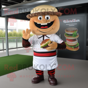 nan Hamburger mascot costume character dressed with a Rugby Shirt and Cufflinks