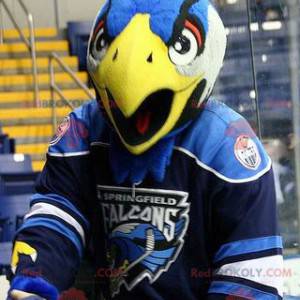 Eagle mascot bird blue white and yellow - Redbrokoly.com