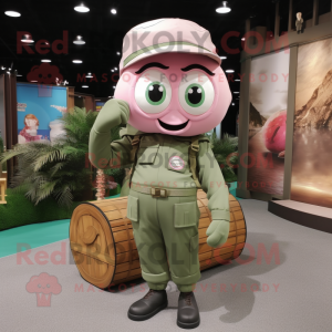 Mascotte de personnage rose...