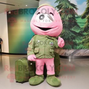Oliven Pink maskot kostume...