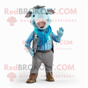 Cyan Sow mascotte kostuum...