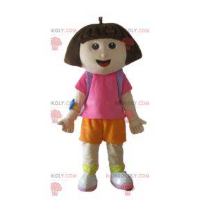 Mascotte de Dora l'exploratrice célèbre fille de dessin animé -